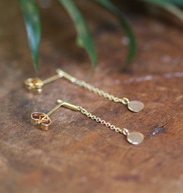 MADISON Gold Disc Chain Drop Earrings