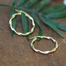 Gold Boho Twist Hoop Earrings