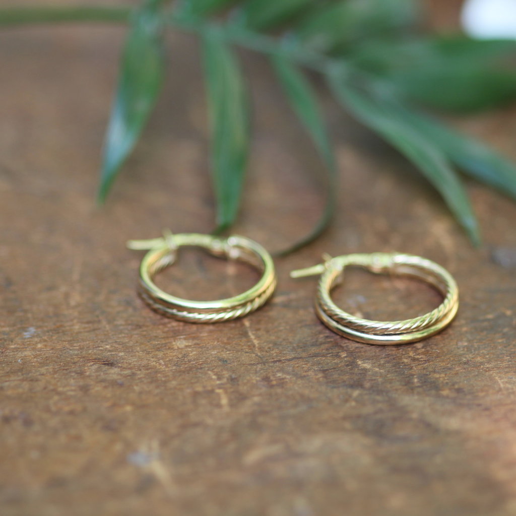 BLOSSOM Gold Lola Double Twist Hoop Earrings