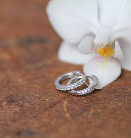 BLOSSOM White Gold Round Diamond Hoop Earrings