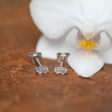 DAISY White Gold Diamond Duo Earrings 0.11ct