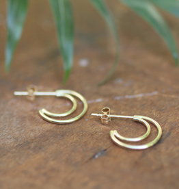Gold Moon Silhouette Earrings