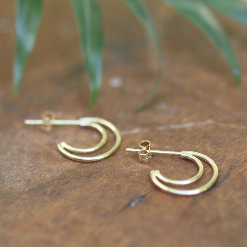 DARCY Gold Moon Silhouette Earrings