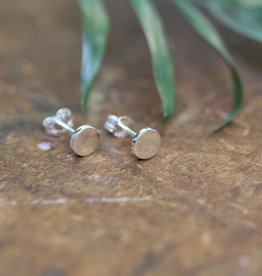 Silver Button Earrings