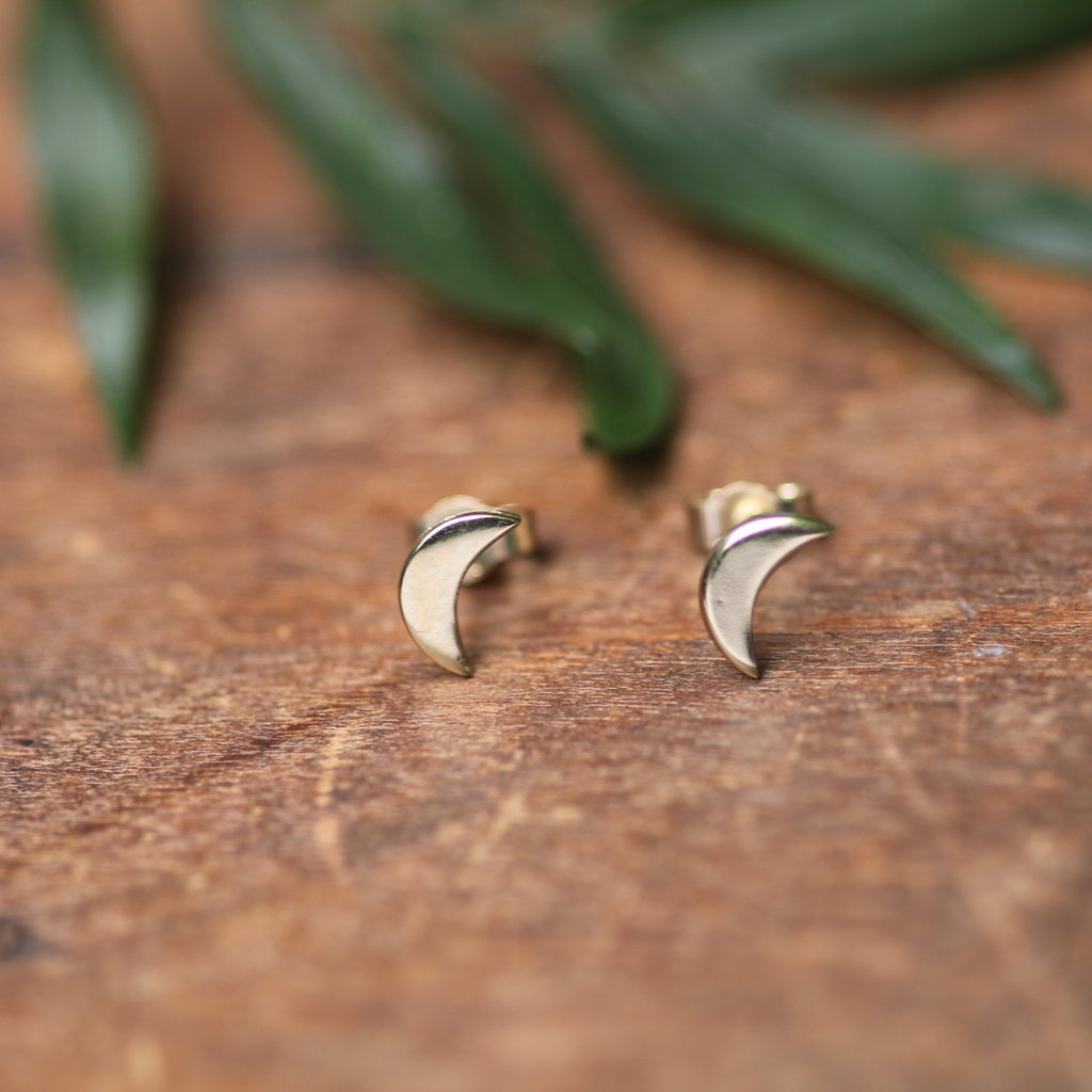 Gold Moon Crescent Earrings
