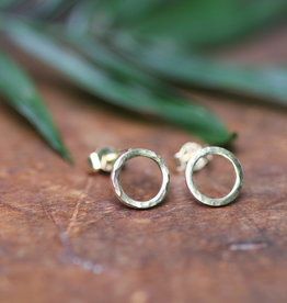 Gold Hammered Solar Earrings