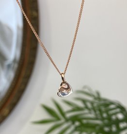 DARCY 9 Carat Rose and White Gold Butterfly Heart Necklace