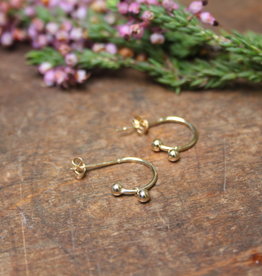 Gold Evelyn Bead Hoop Earrings