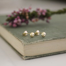 GATSBY Gold Shimmer Button Earrings