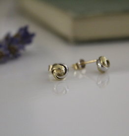 MADISON Gold and White Knot Earrings
