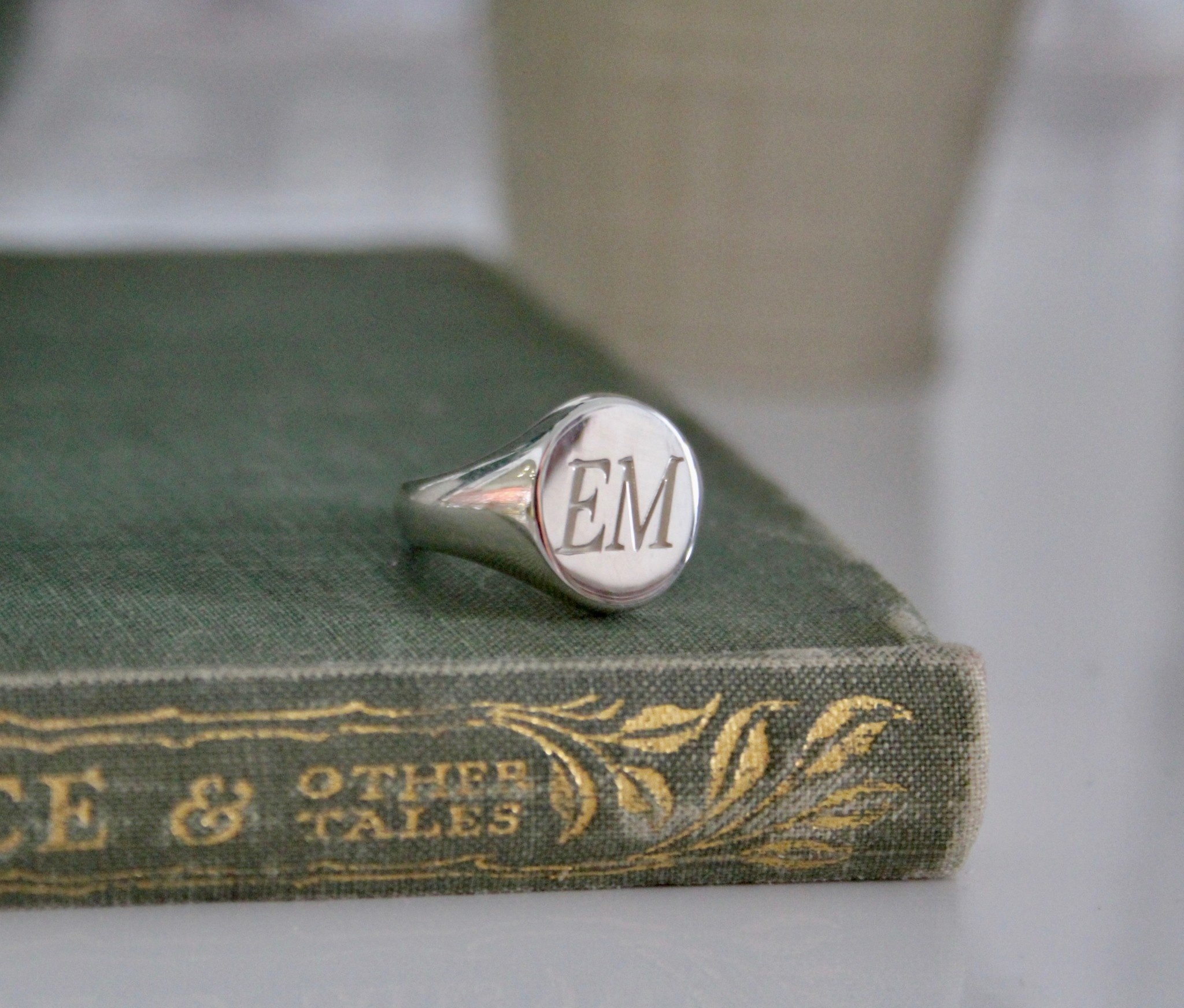 Sterling Silver Oval Monogrammed Initials Bracelet