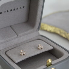 BLOSSOM Gold Ivy Tri Diamond Earrings