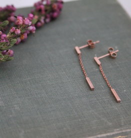 MADISON Rose Gold Bar Chain Dangly Earrings