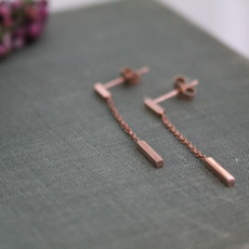 MADISON Rose Gold Bar Drop Earrings