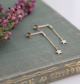 DARCY Gold Star Chain Dangly Earrings