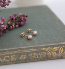 GATSBY Gold 4mm Blush Freshwater Pearl Earrings