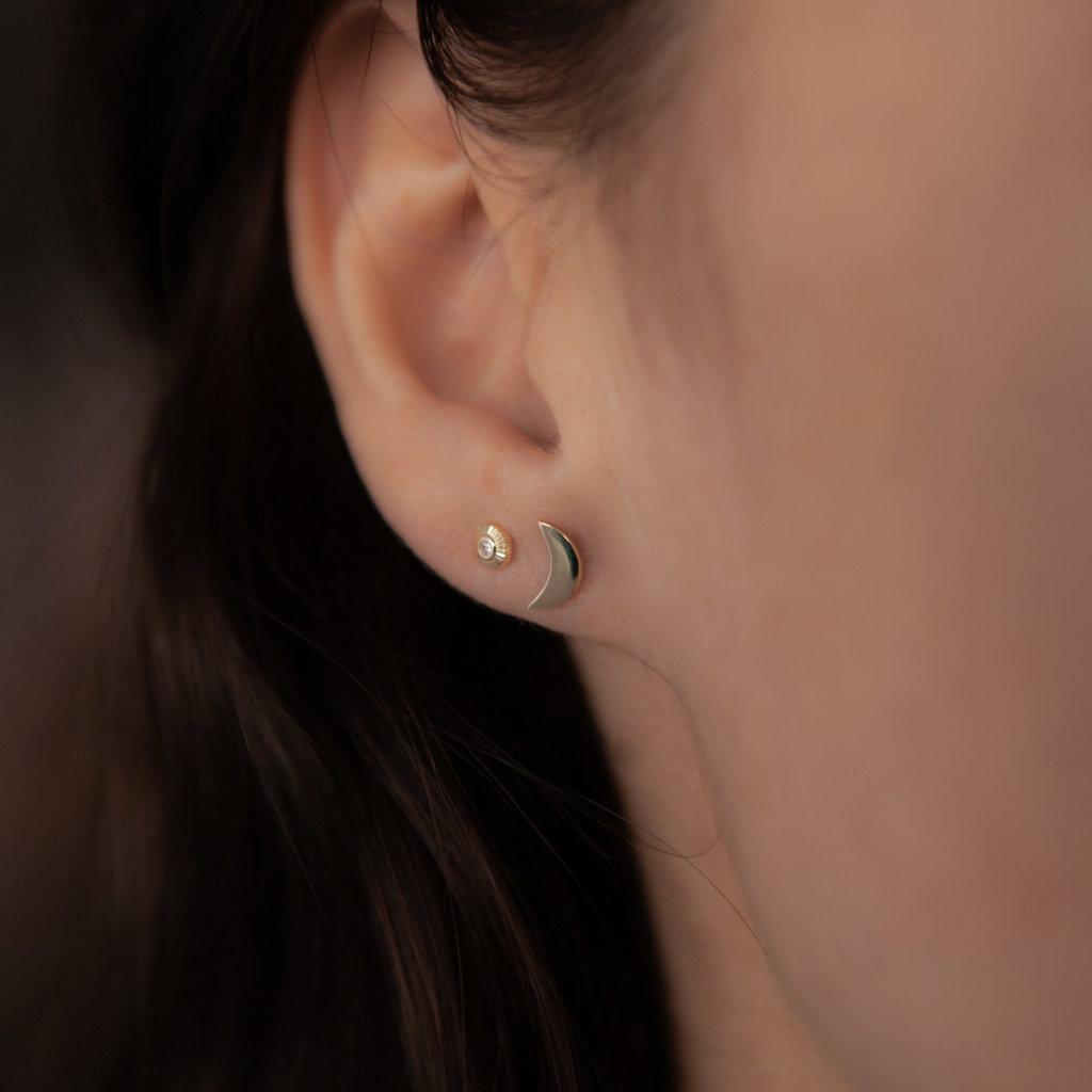 Gold Moon Crescent Earrings