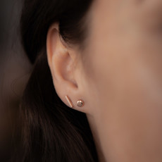 Rose Gold Petite Button Earrings