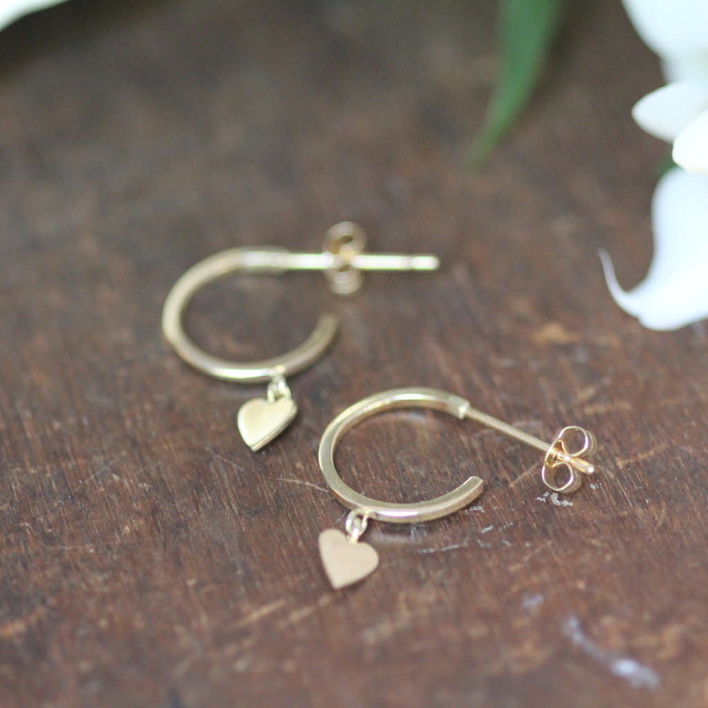 Gold Evelyn Heart Hoop Earrings