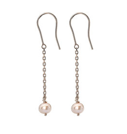 GATSBY Rose Gold Blush Pearl Chain Drop Earrings