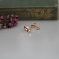Rose Gold Art Deco Hex Earrings