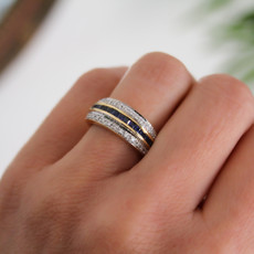 TATE Gold Marina Sapphire and Diamond Ring