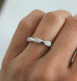 GATSBY White Gold Trinity Diamond Cluster Ring