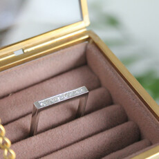 Bespoke  Square Platinum Princess Cut Diamond Ring