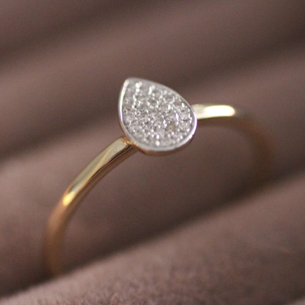 BOHO Gold Monique Teardrop Diamond Ring 0.07ct