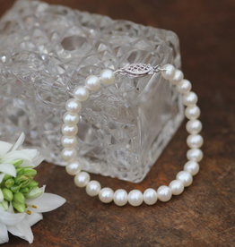 GATSBY Silver White Freshwater Pearl Bracelet