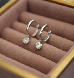 BLOSSOM White Gold Diamond Cluster Drop Hoops