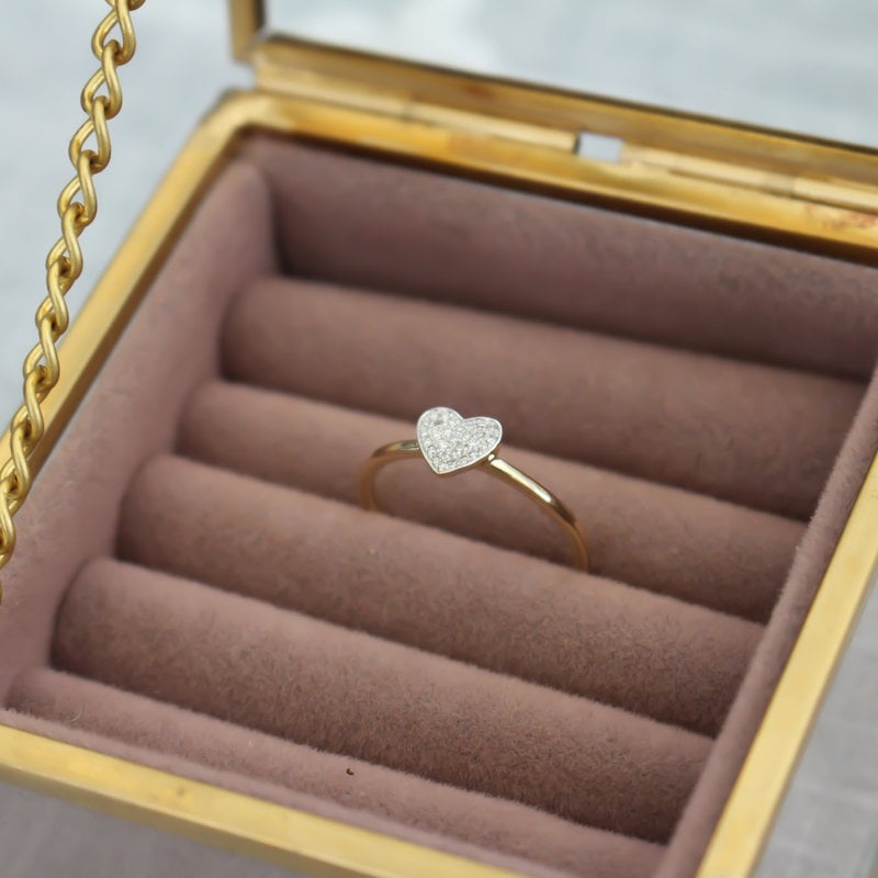 DARCY Gold Monique Diamond Heart Ring