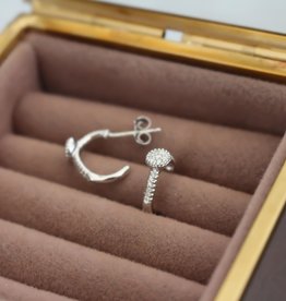 BLOSSOM White Gold Diamond Cluster Hoop Earrings