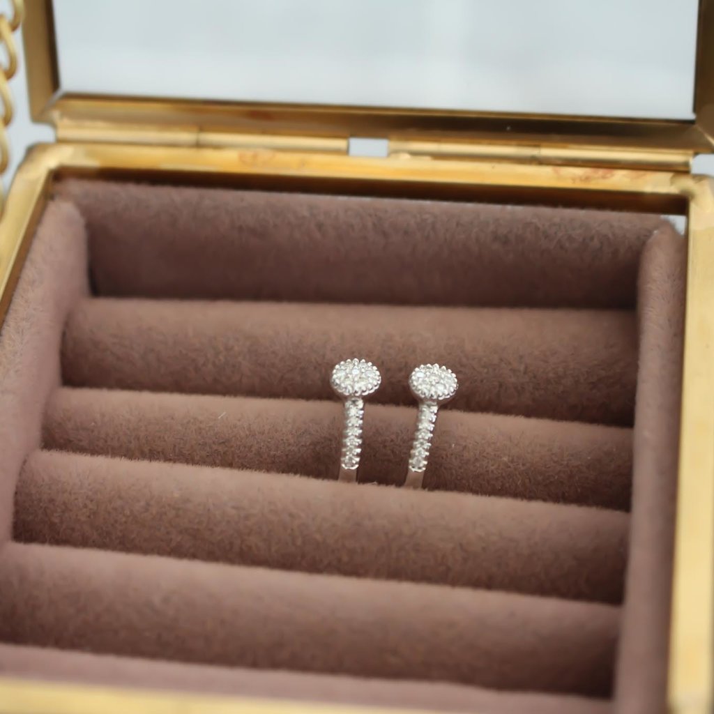 BLOSSOM White Gold Diamond Cluster Hoop Earrings