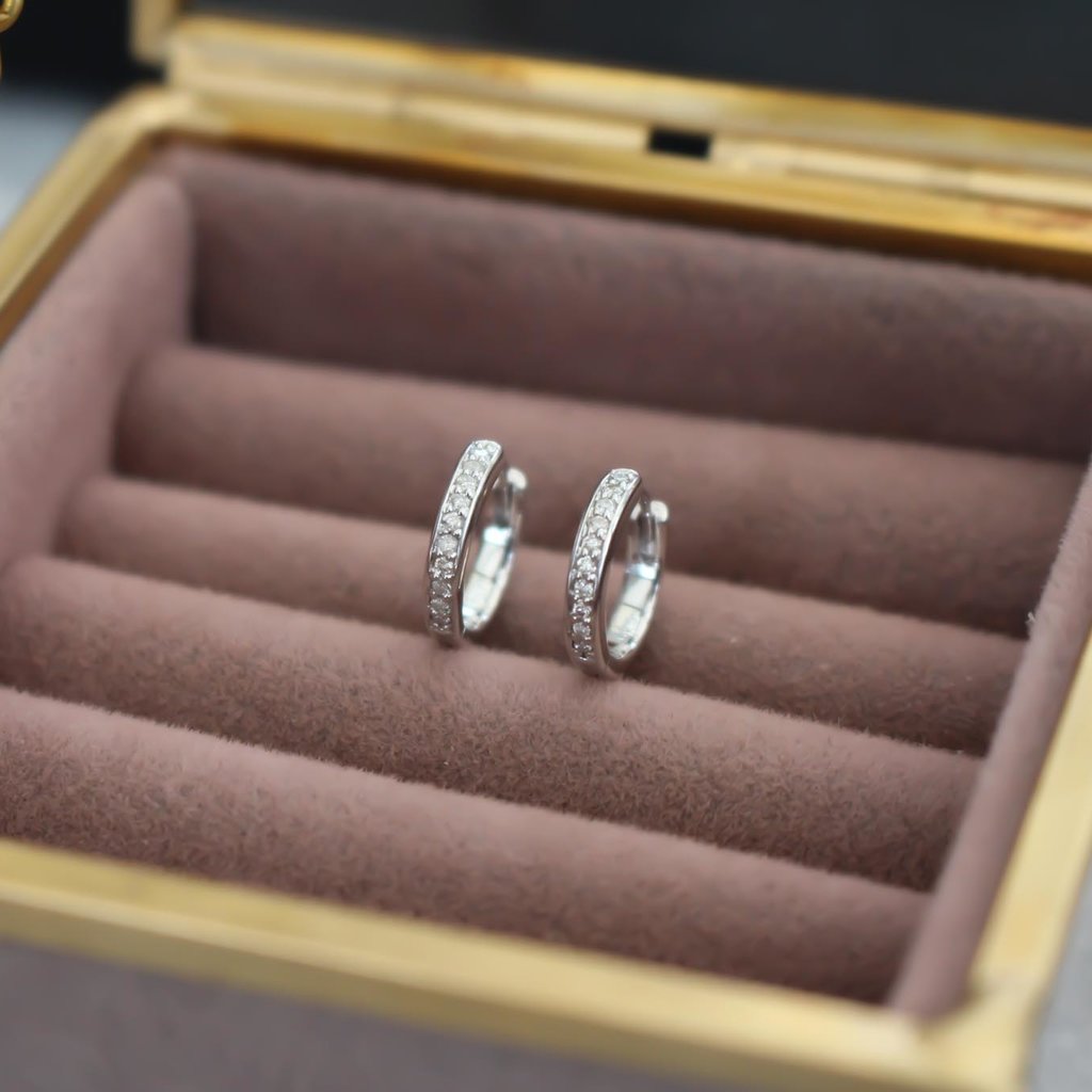 DARCY  White Gold Diamond Hoop Earrings