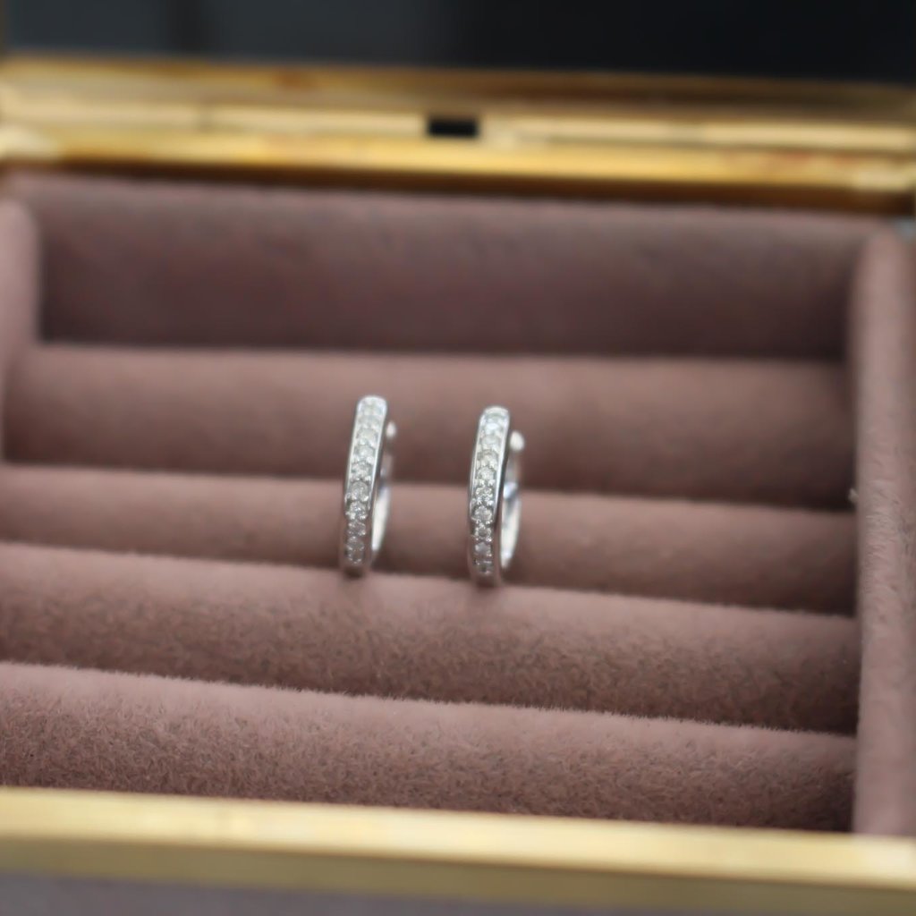 DARCY  White Gold Diamond Hoop Earrings