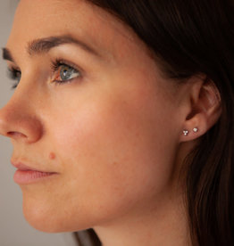 BLOSSOM Gold Tri Diamond Earrings