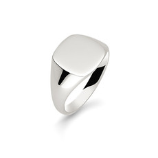 METRO Silver Cushion Signet Ring