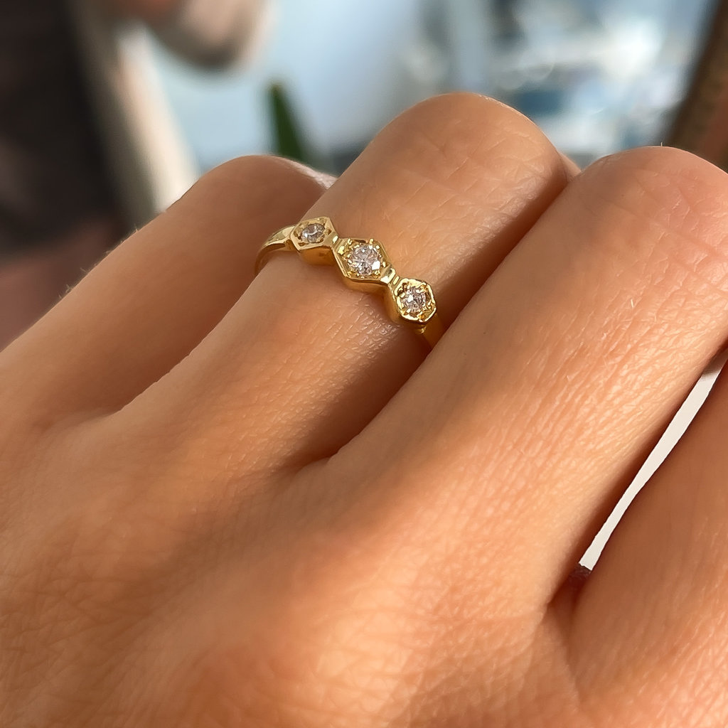 BOHO Gold Diamond Maya Ring