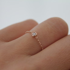 DARCY Rose Gold North Star Diamond Chain Ring