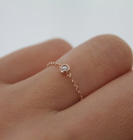 DARCY Rose Gold North Star Diamond Chain Ring