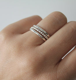 LILA Silver Waves Stacking Ring