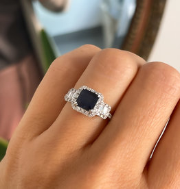 OCEANIA White Gold Sapphire and Diamond Suraya Ring 2.97ct