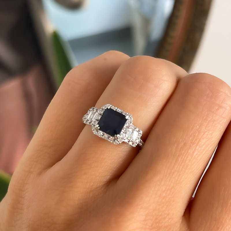 OCEANIA White Gold Sapphire and Diamond Suraya Ring 2.97ct