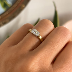 BLOSSOM Gold Emerald Cut Diamond Riana Ring 0.82ct