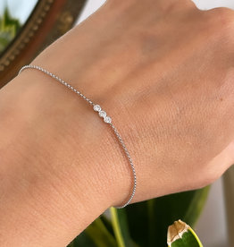 LILA White Gold Tri Diamond Bracelet