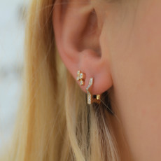 DARCY Gold Star Diamond Huggies Earrings