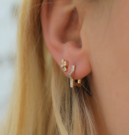 DARCY Gold Star Diamond Huggies Earrings