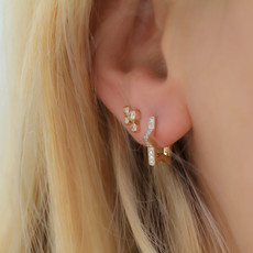 DARCY Gold Star Diamond Huggies Earrings