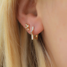 DARCY Gold Star Diamond Huggies Earrings 0.12ct
